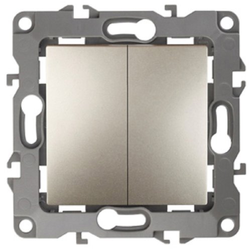 Переключатель без рамки Эра S12 2-кл проходной 10А шампань фото Переключатель без рамки Эра S12 2-кл проходной 10А шампань картинка